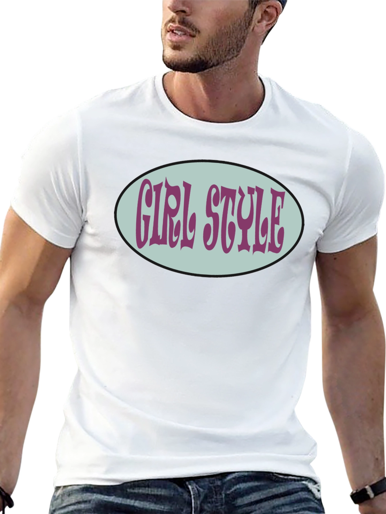 Girl Style Graphic Tee - Retro Oval Design