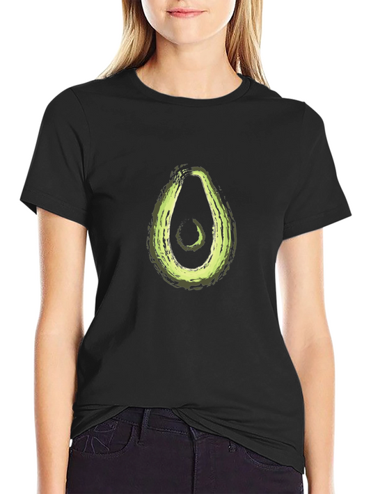 Avocado Graphic Print Black T-Shirt