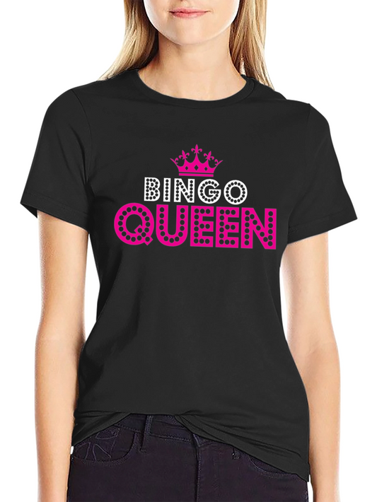Bingo Queen T-Shirt - Pink Crown Design