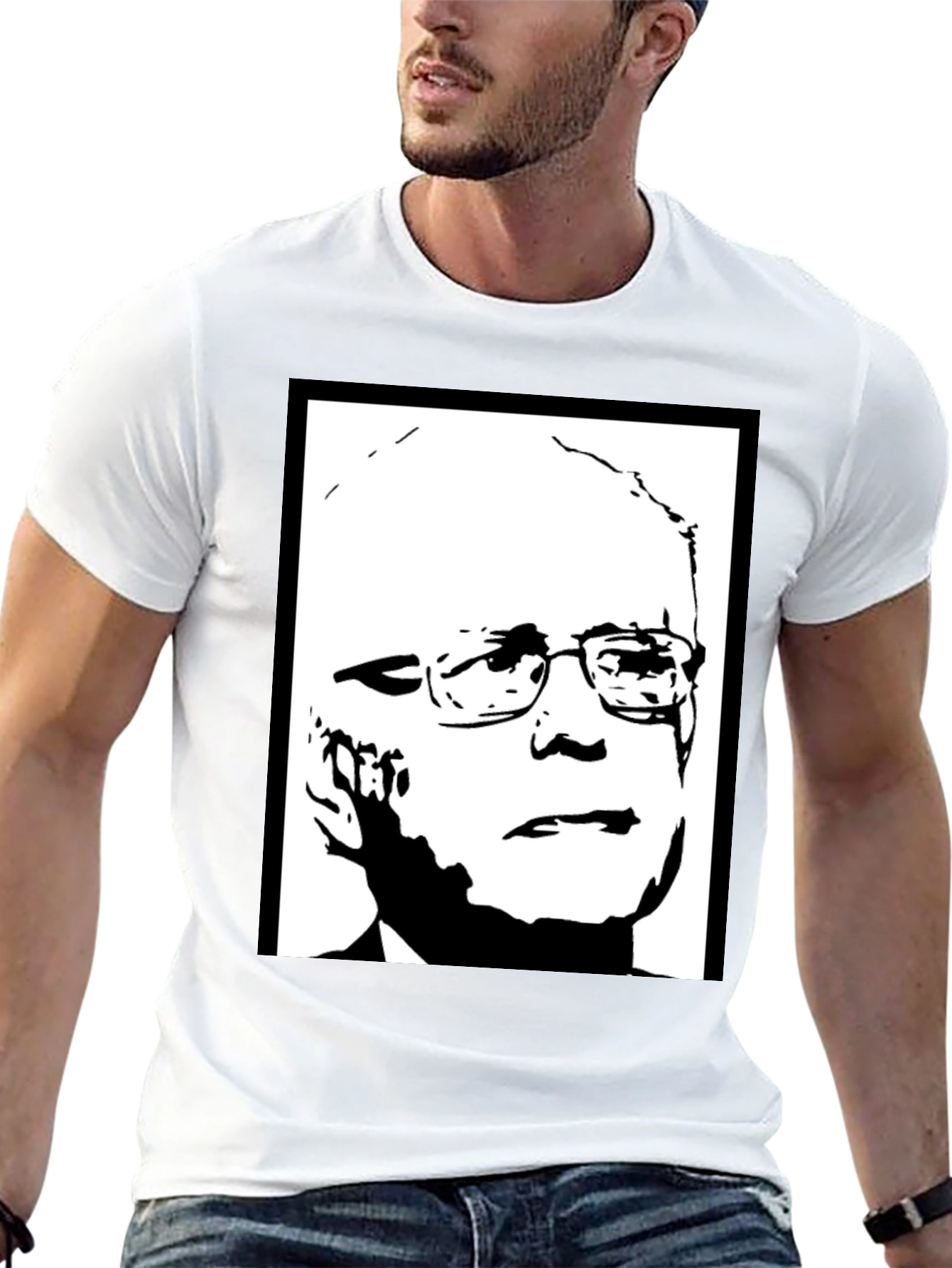Political Graphic Tee - Bernie Sanders Portrait Shirt