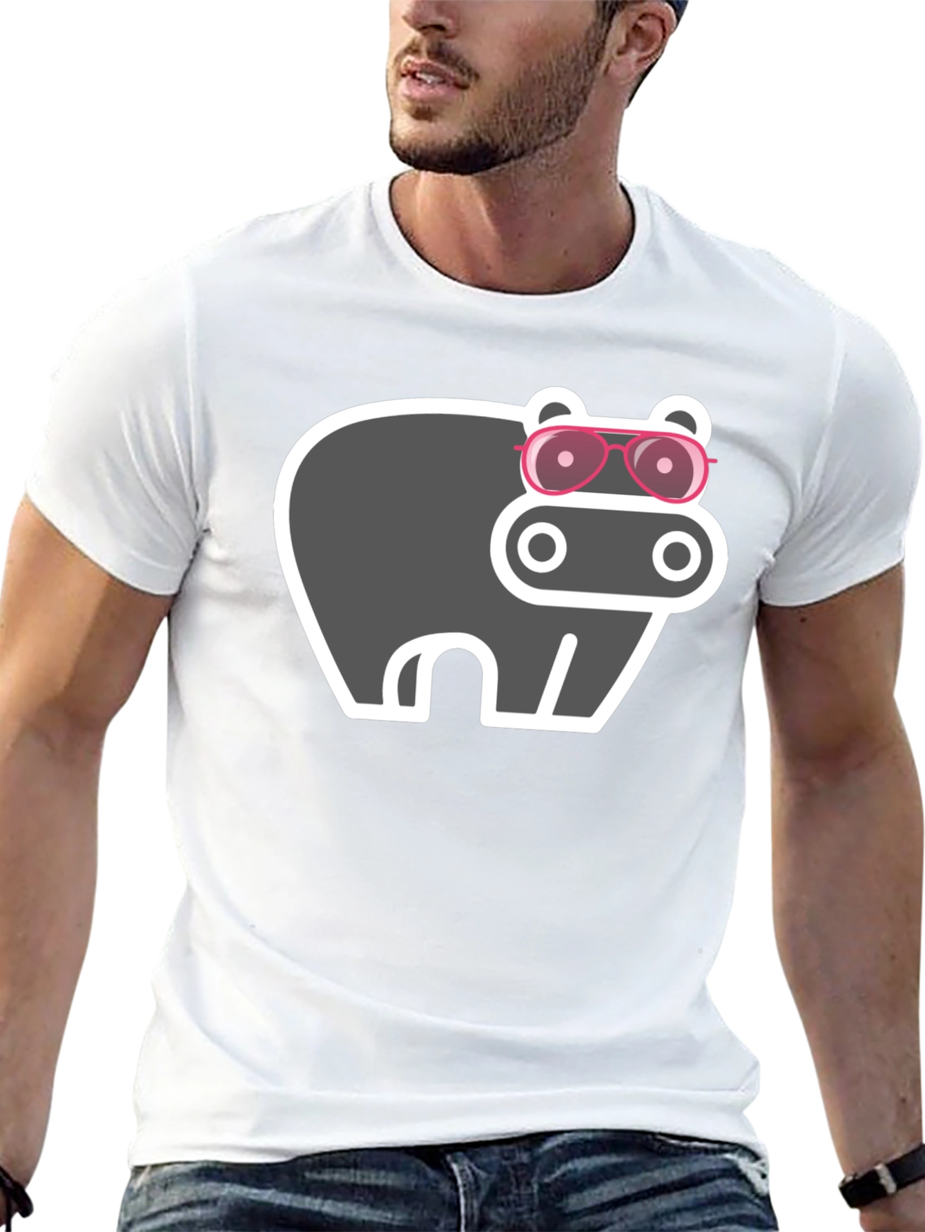 Hippo with Sunglasses Graphic Tee