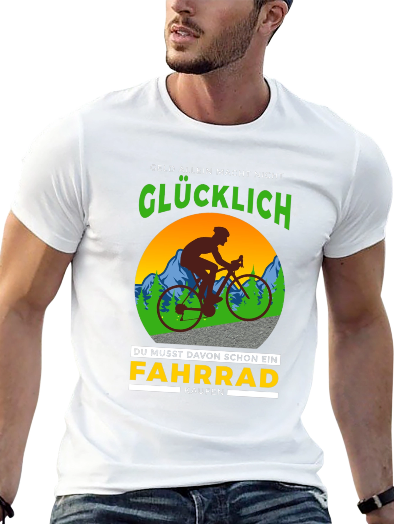Funny Cycling T-Shirt - Geld Allein Macht Nicht Glucklich