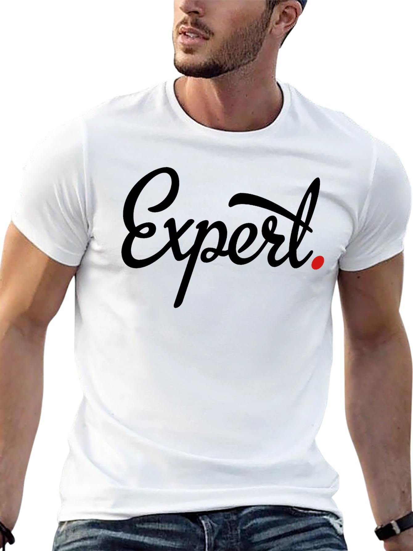 Expert Tee - Stylish Black Graphic T-Shirt