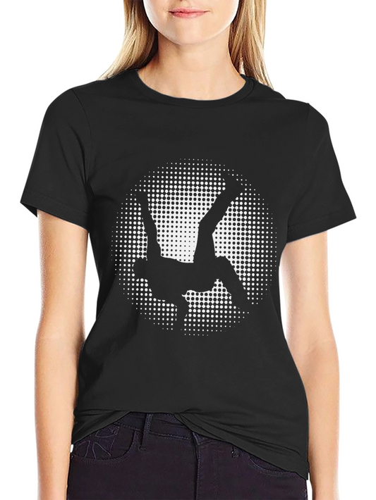 Black T-Shirt with Breakdancer Graphic
