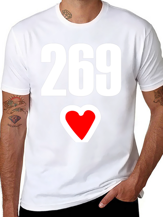 269 Heart Graphic Black Tee - Stylish & Unique