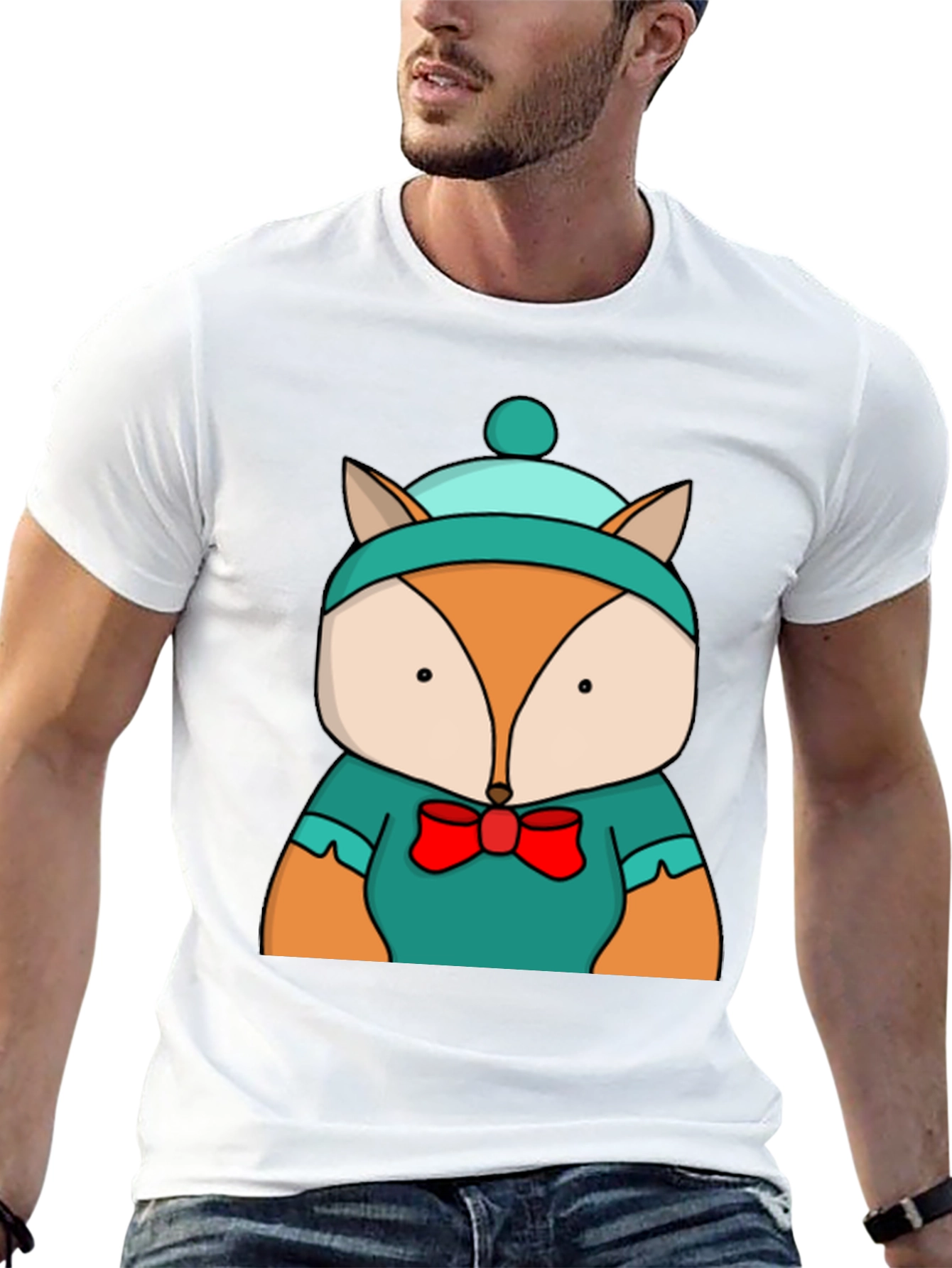 Fox with Hat T-Shirt - Cute Graphic Tee