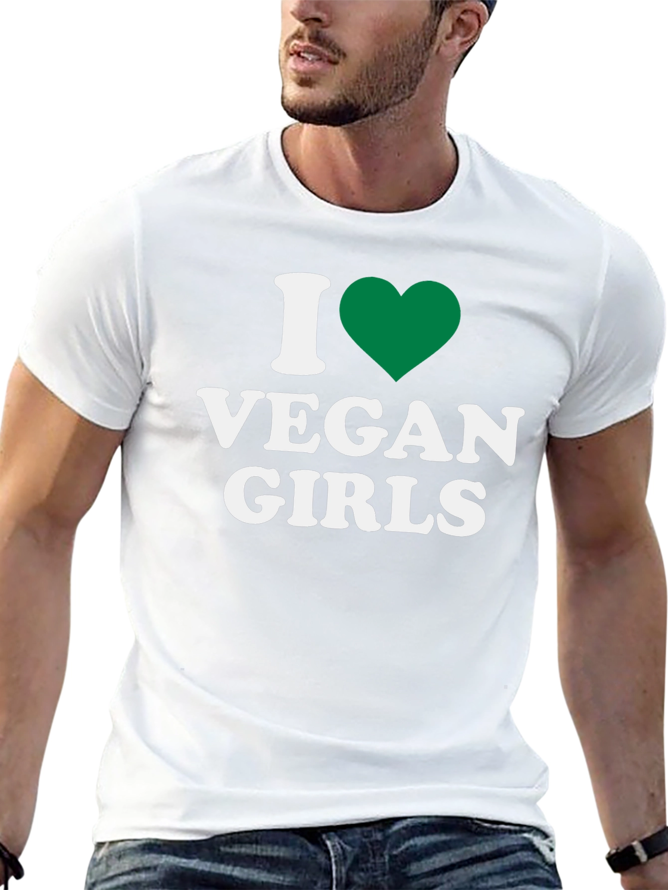 I Heart Vegan Girls Graphic T-Shirt - Black