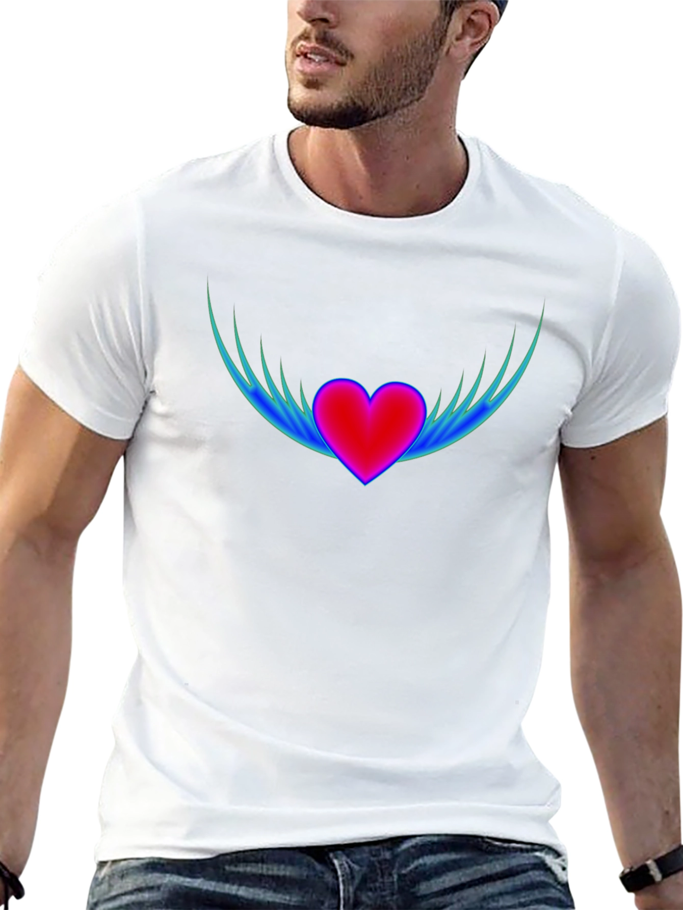 Heart Wings Graphic Tee - Black Casual Shirt