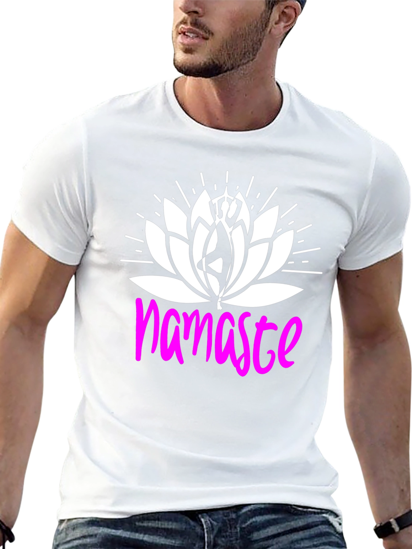 Namaste Lotus Flower Graphic T-Shirt