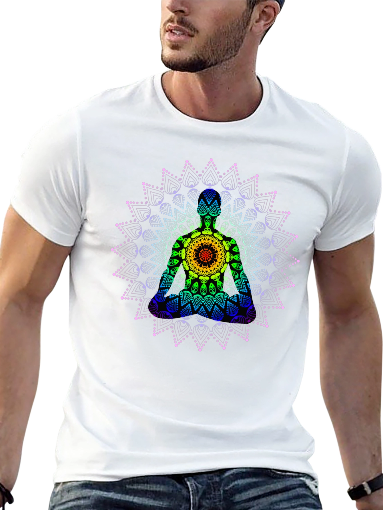 Rainbow Mandala Graphic Tee - Stylish Comfort