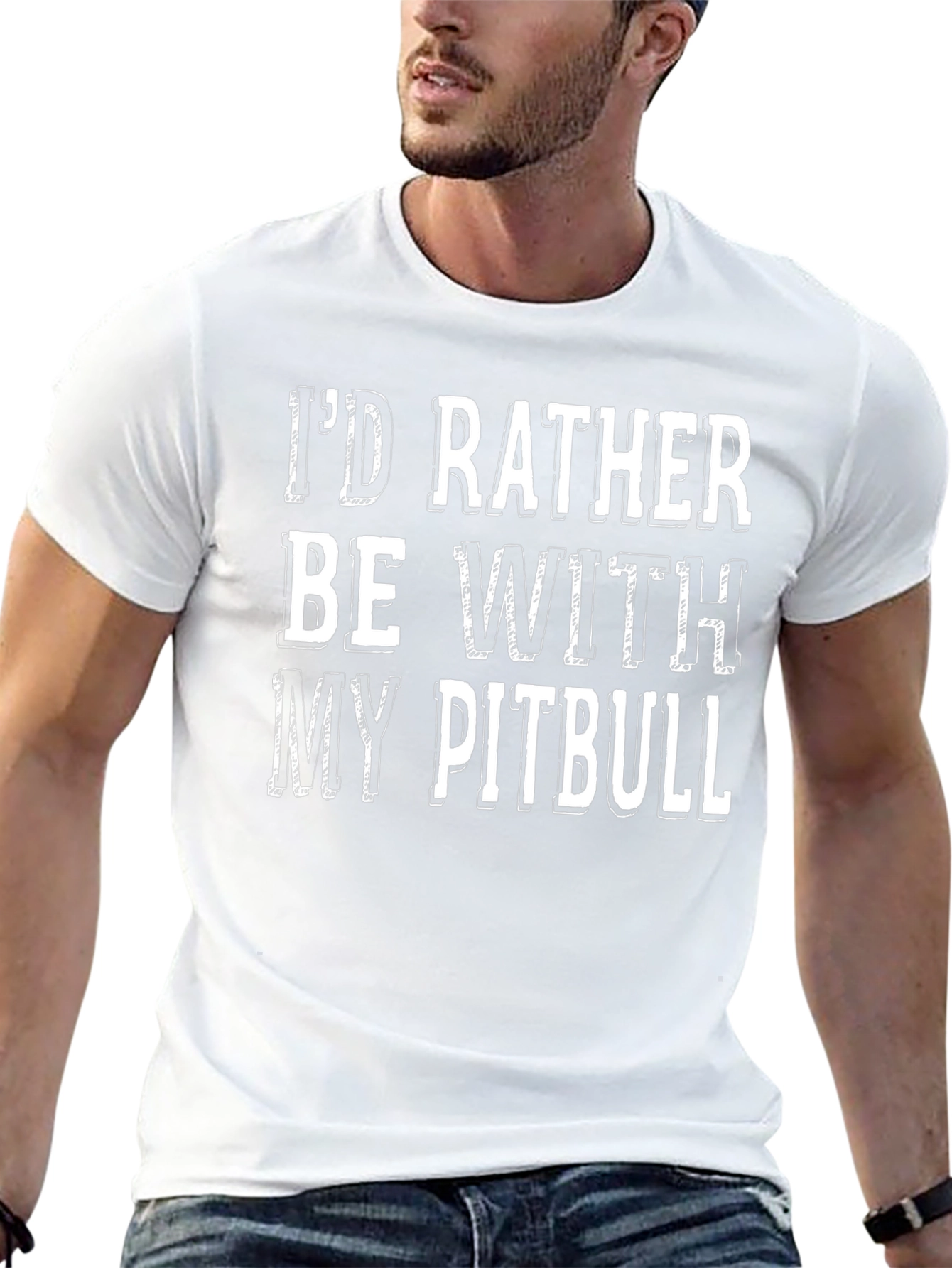Id Rather Be With My Pitbull T-Shirt