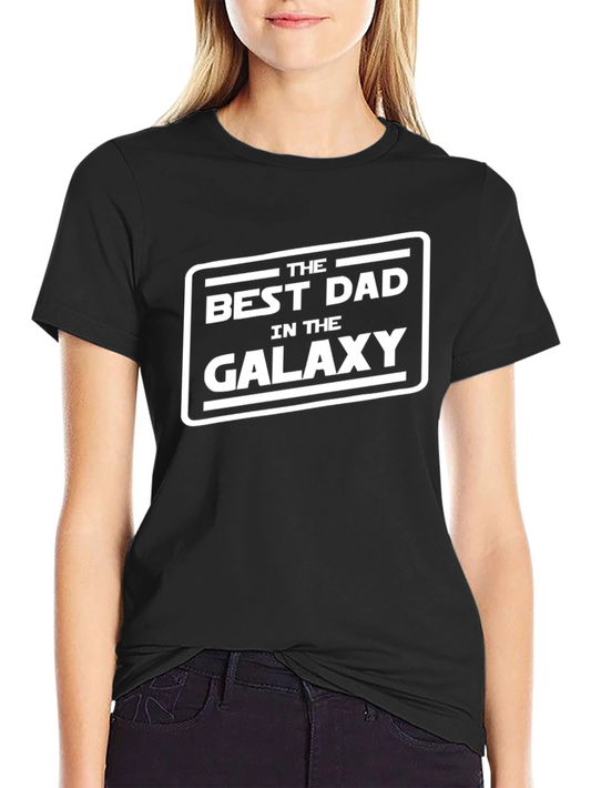 Best Dad in the Galaxy Black Graphic T-Shirt