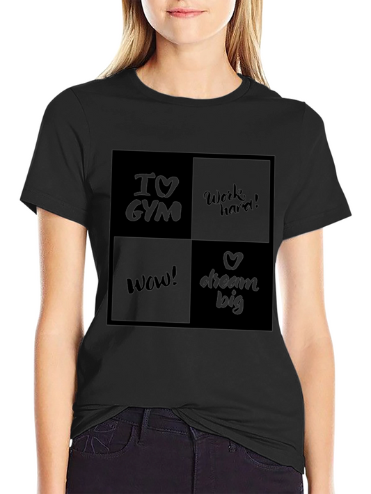 I Love Gym Black Graphic Tee for Fitness Enthusiasts