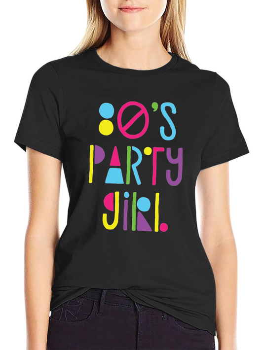80s Party Girl Graphic T-Shirt - Retro Fun!