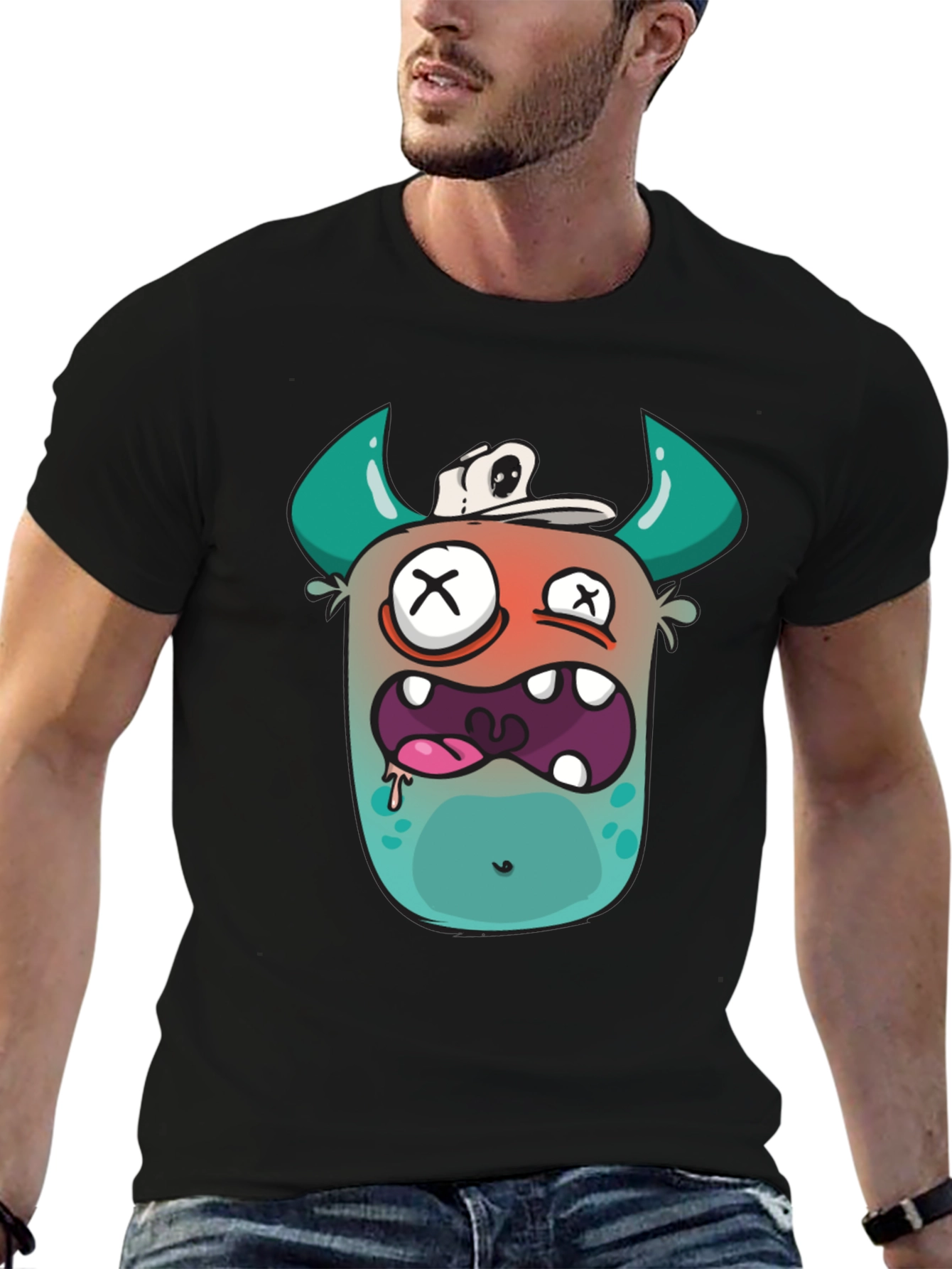 Monster Graphic Black T-Shirt