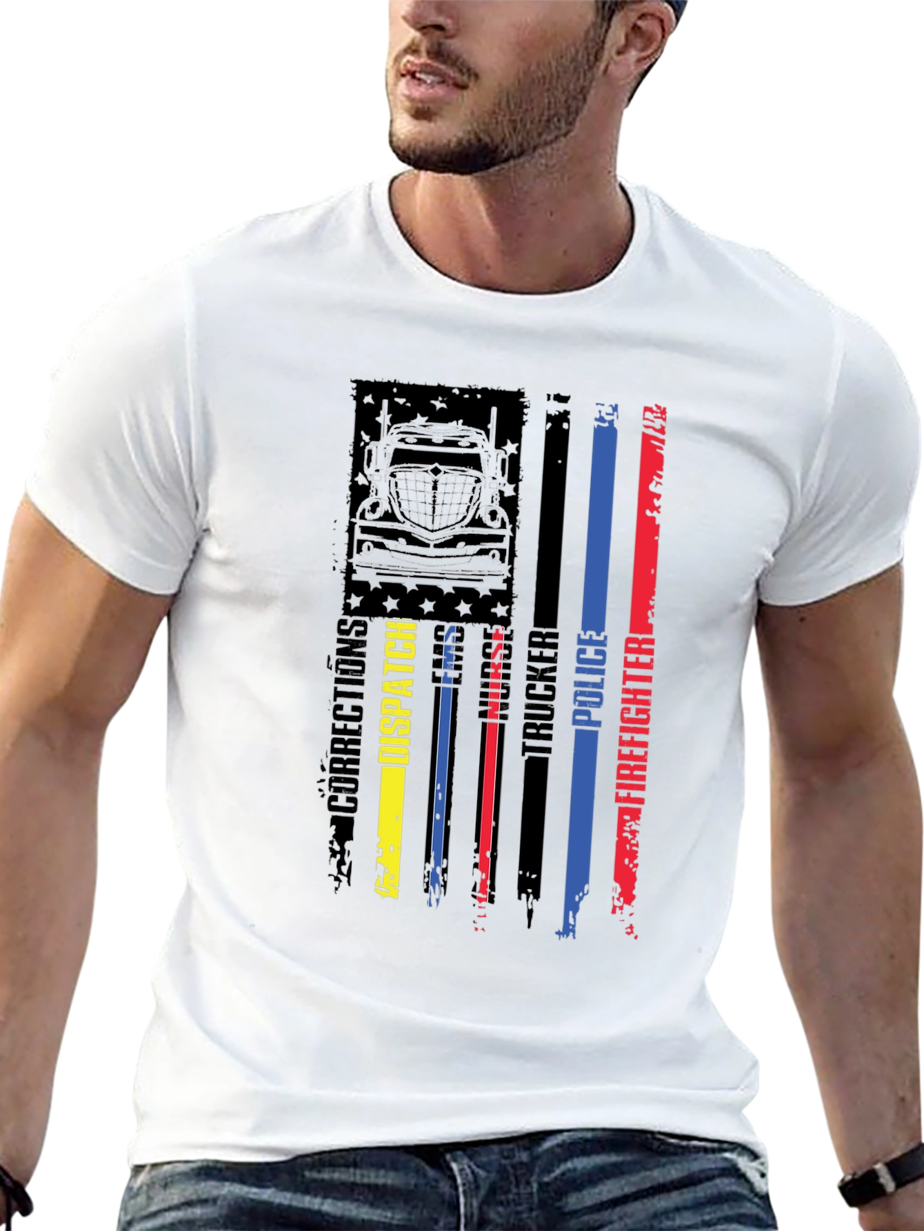 American Flag First Responder Graphic Tee