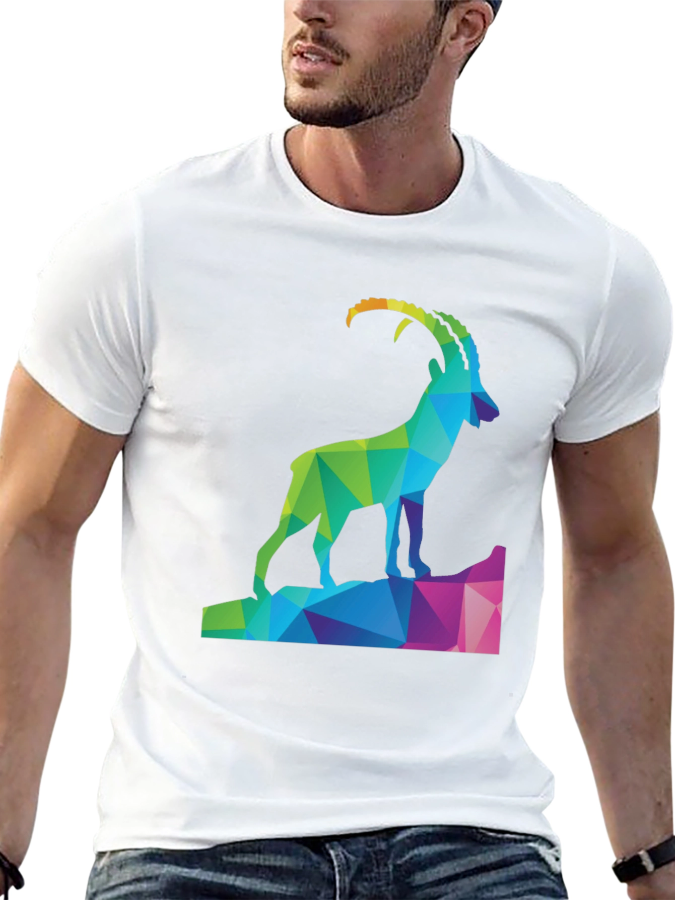 Geometric Ibex Mountain T-Shirt