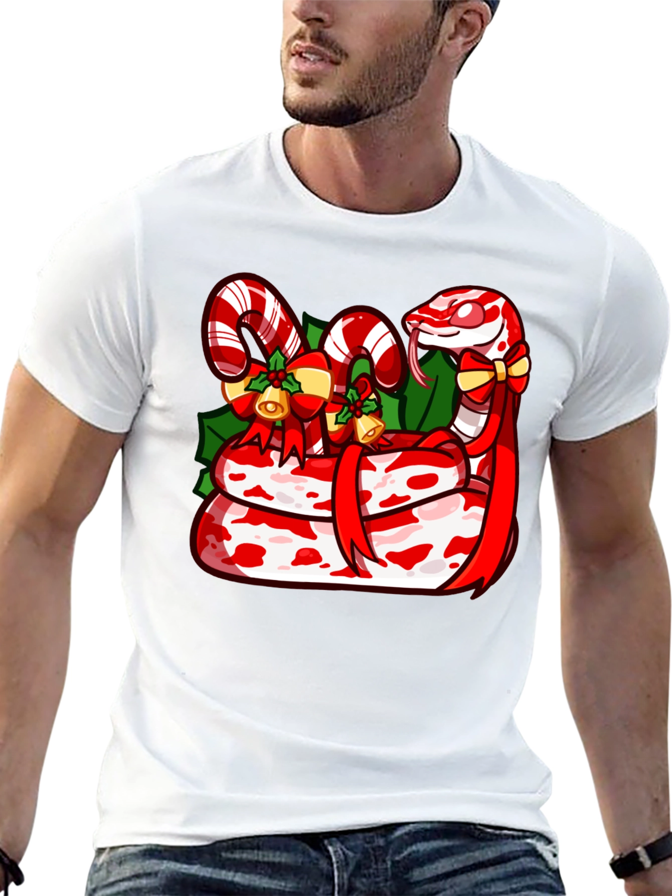 Festive Snake Graphic T-Shirt