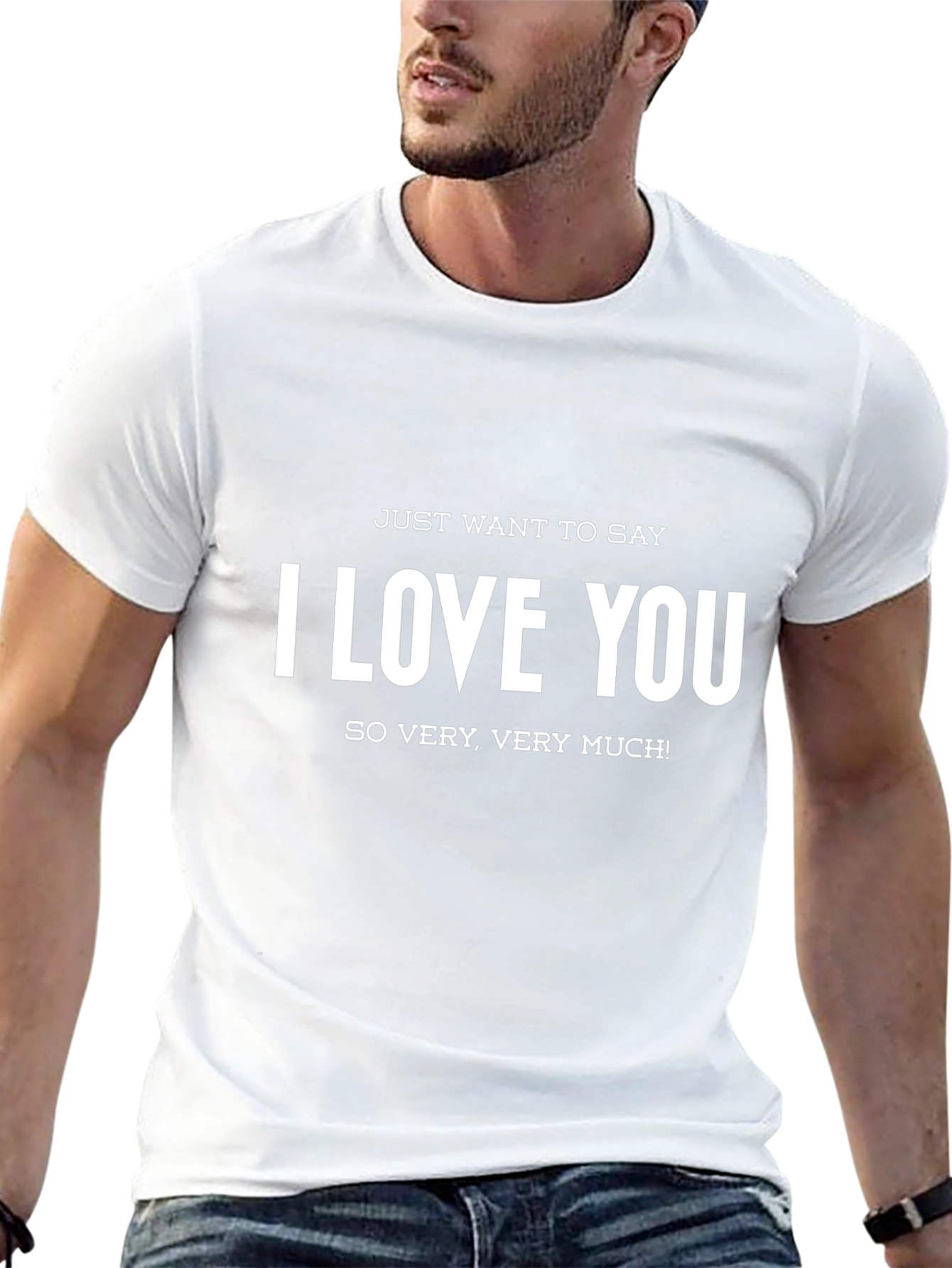 I Love You Graphic T-Shirt - Mens Black Tee
