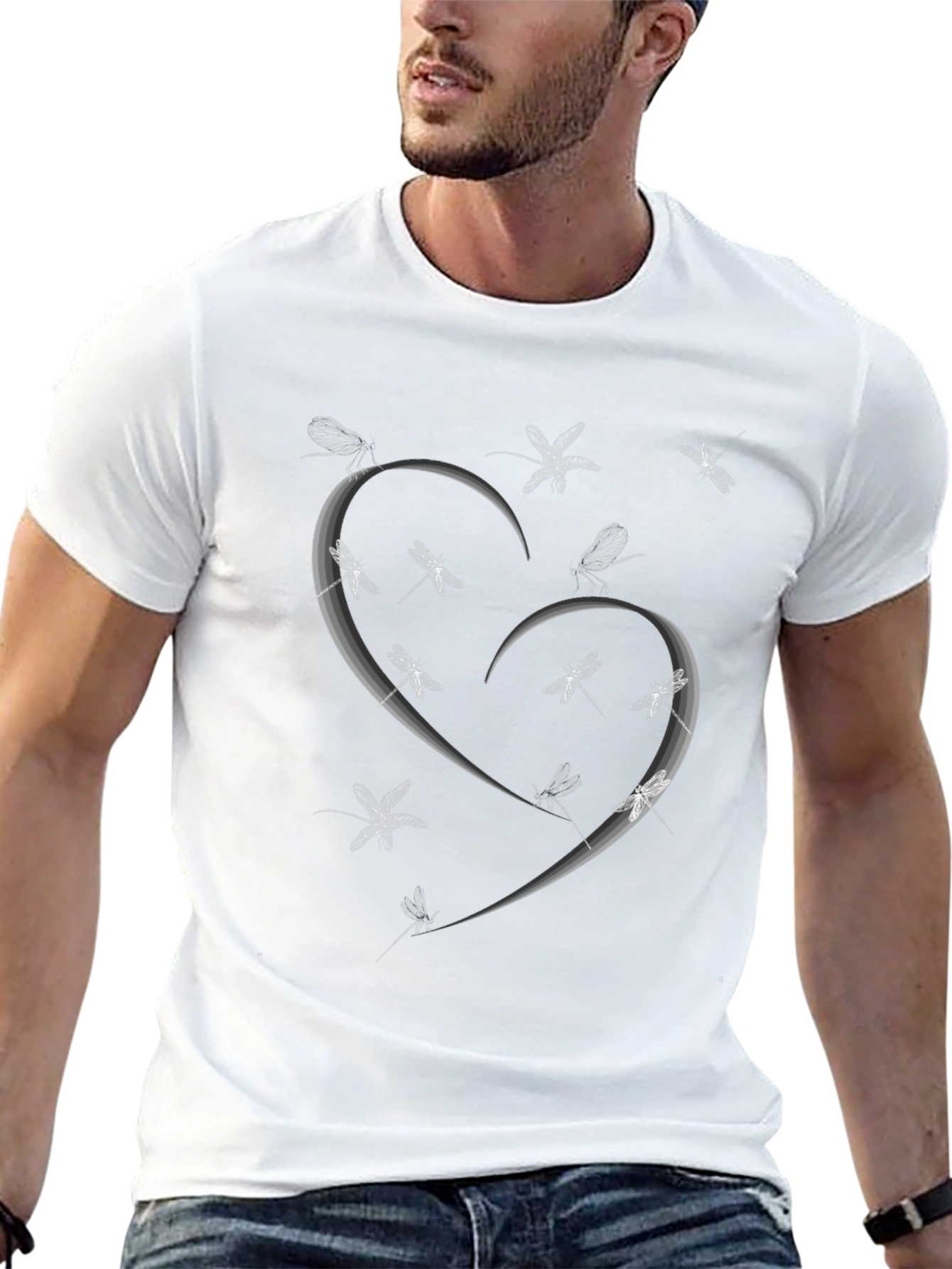 Heart of Dragonflies Black Graphic Tee