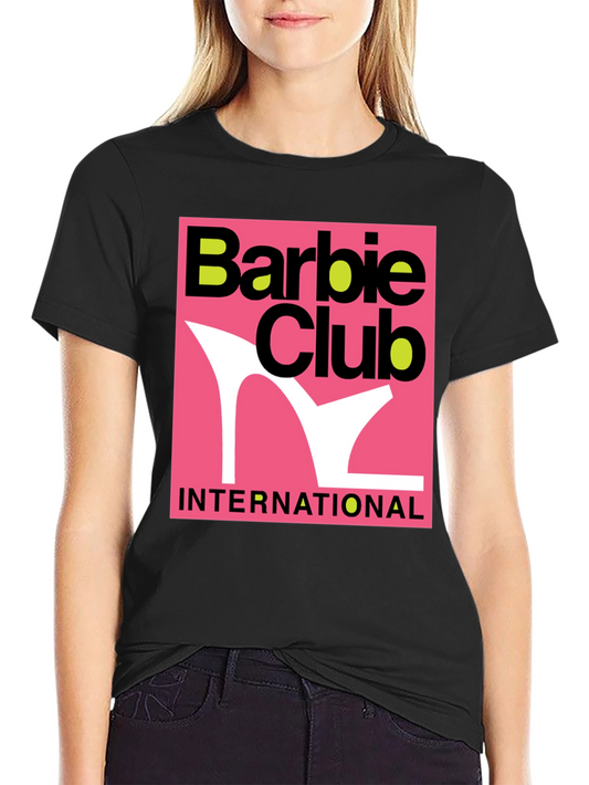 Barbie Club International Graphic Tee - Black Cotton