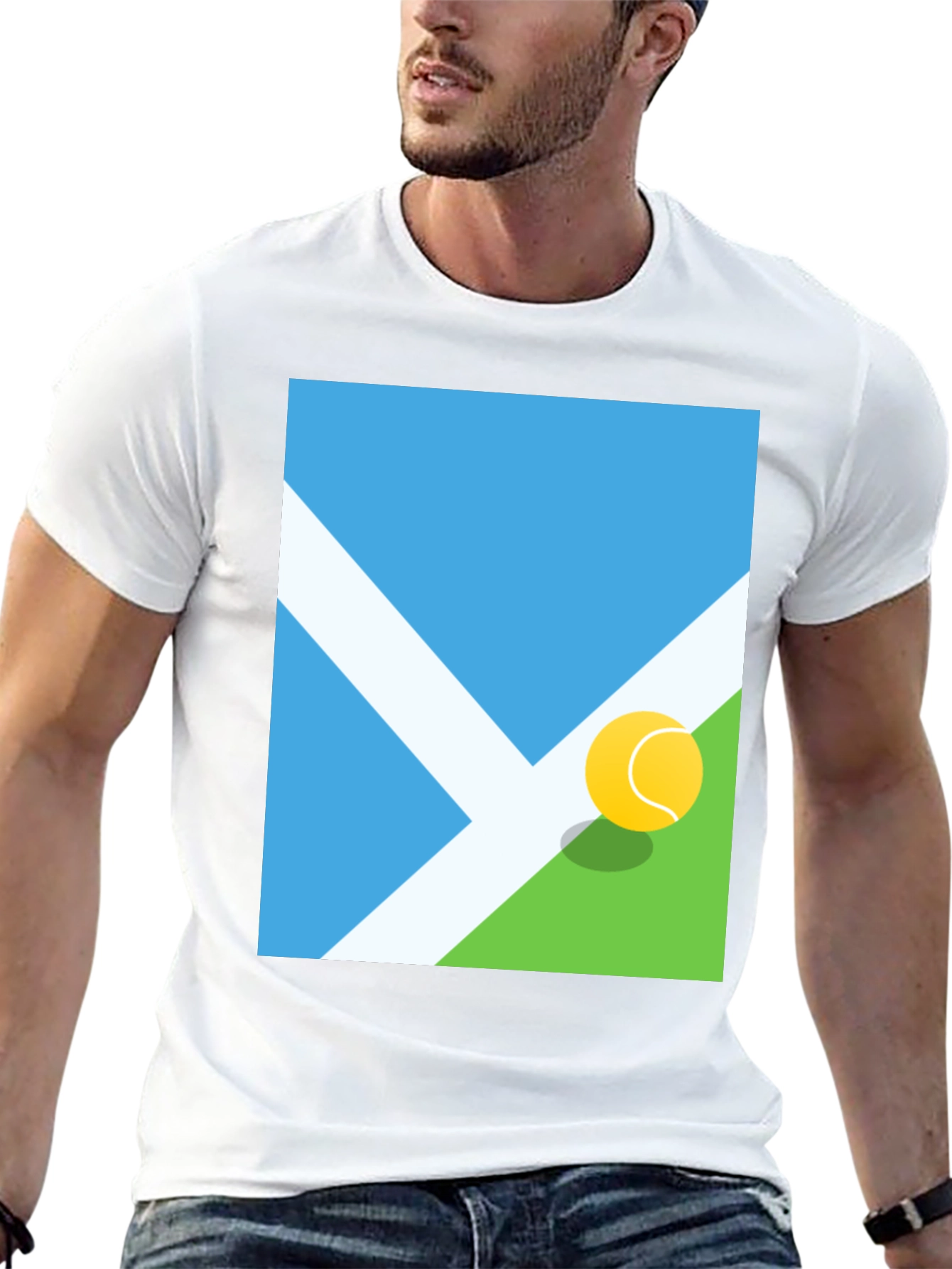 Tennis Court Graphic Tee - Modern Sportswear
