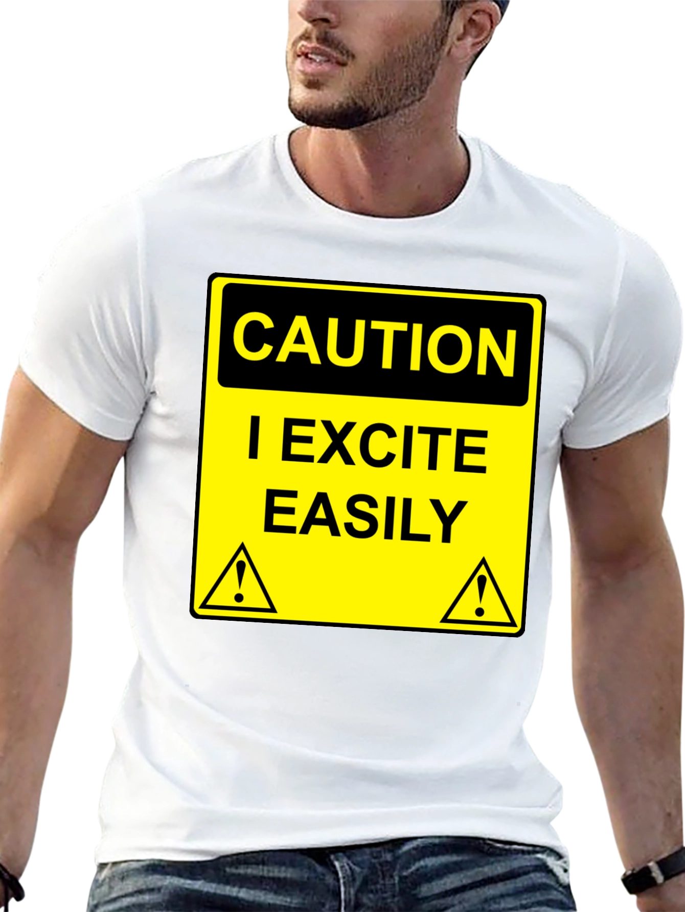 Caution I Excite Easily Graphic Tee