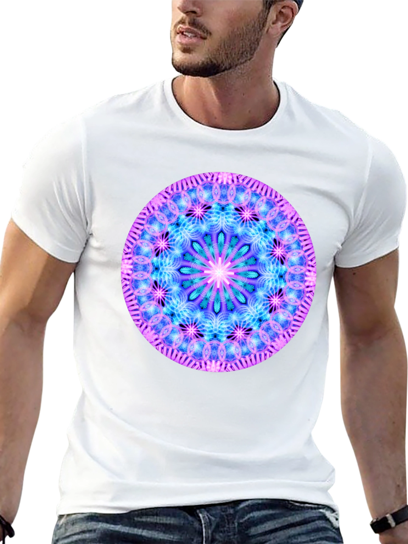 Mandala Graphic Tee - Black Cotton Blend