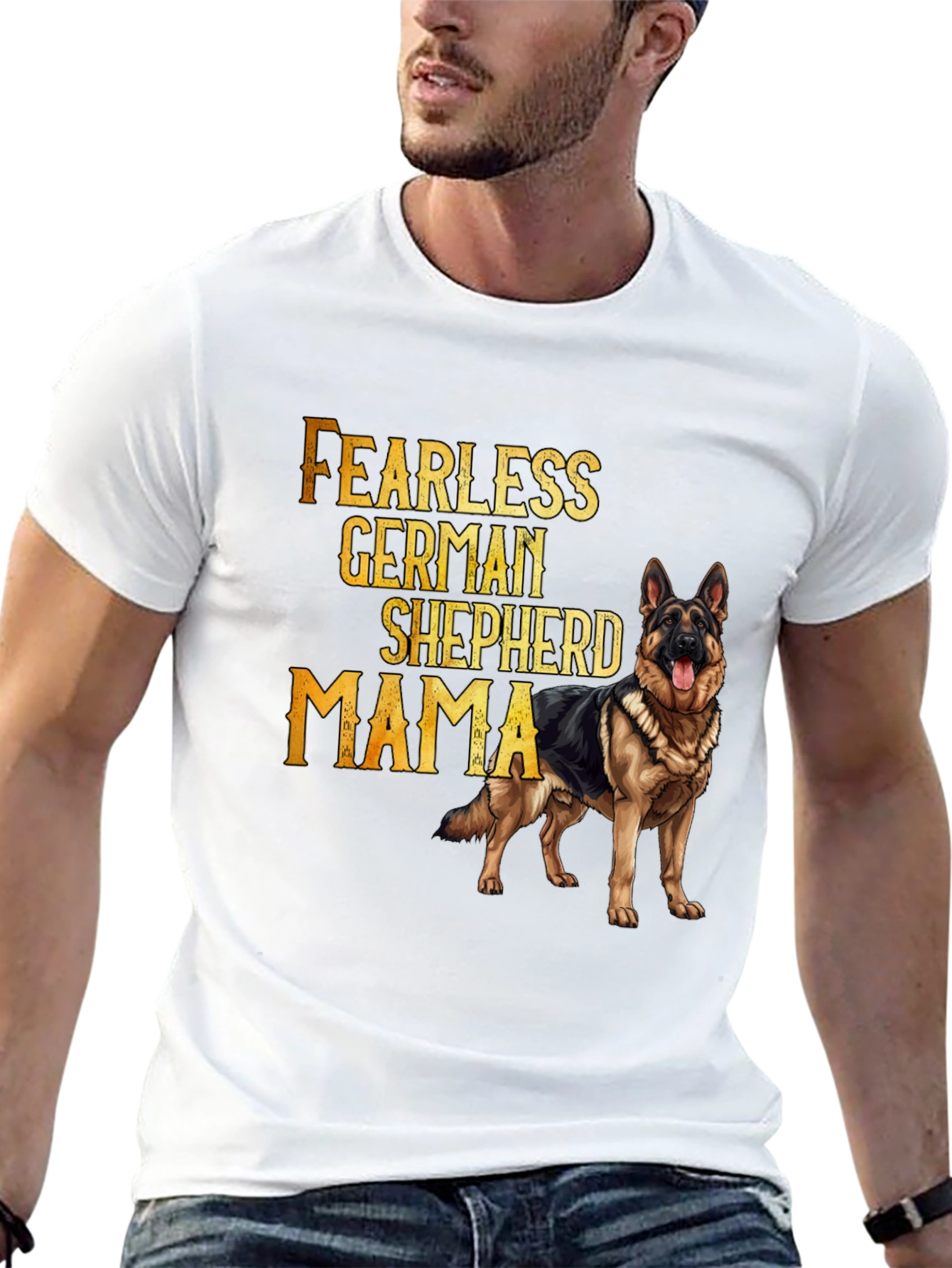 Fearless German Shepherd Mama T-Shirt