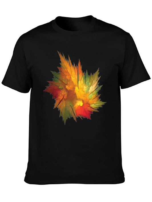 Abstract Autumn Leaf Graphic T-Shirt