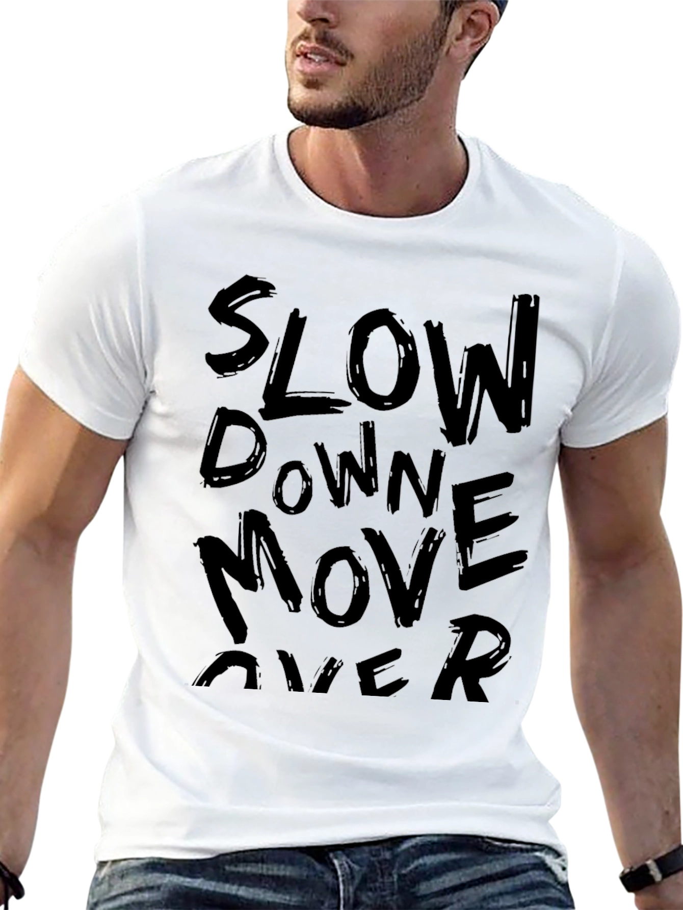 Slow Down Move Over Graphic Tee - Black