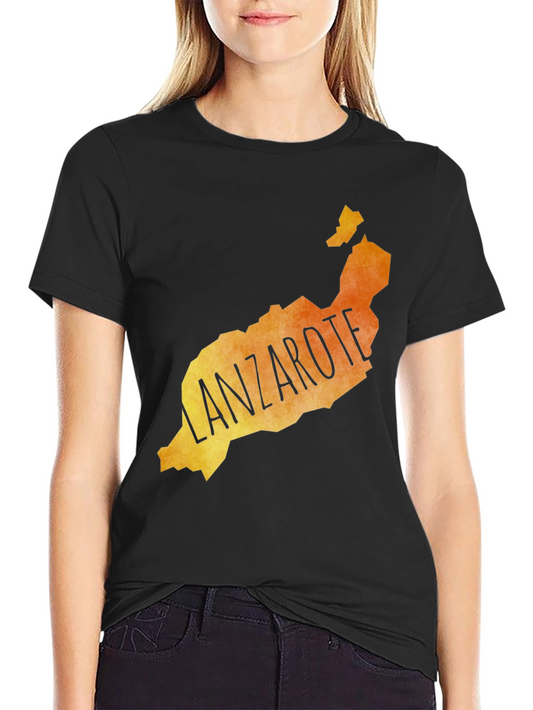 Lanzarote Map Graphic Tee - Island Souvenir T-Shirt