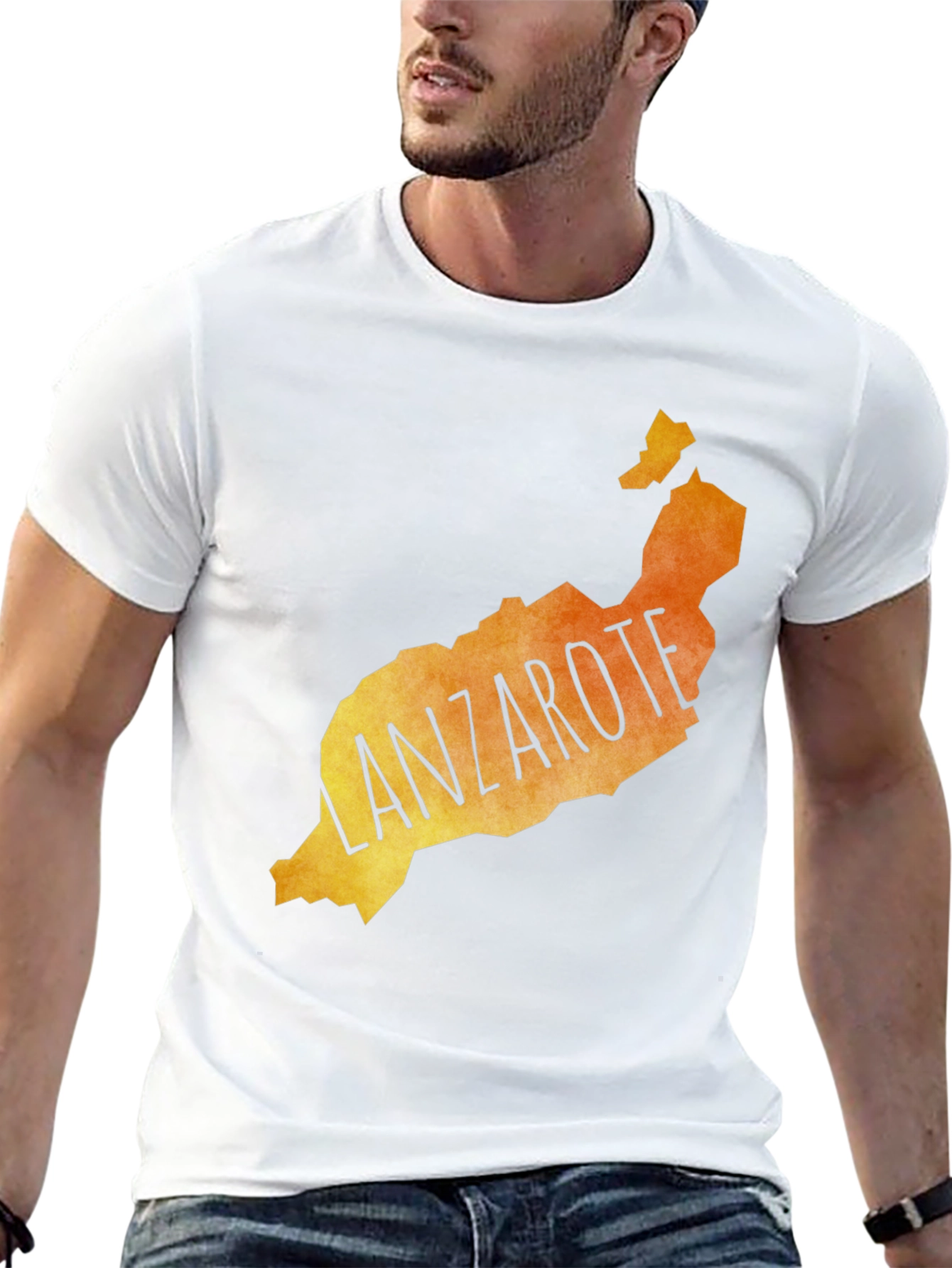 Lanzarote Map Graphic Tee - Island Souvenir T-Shirt