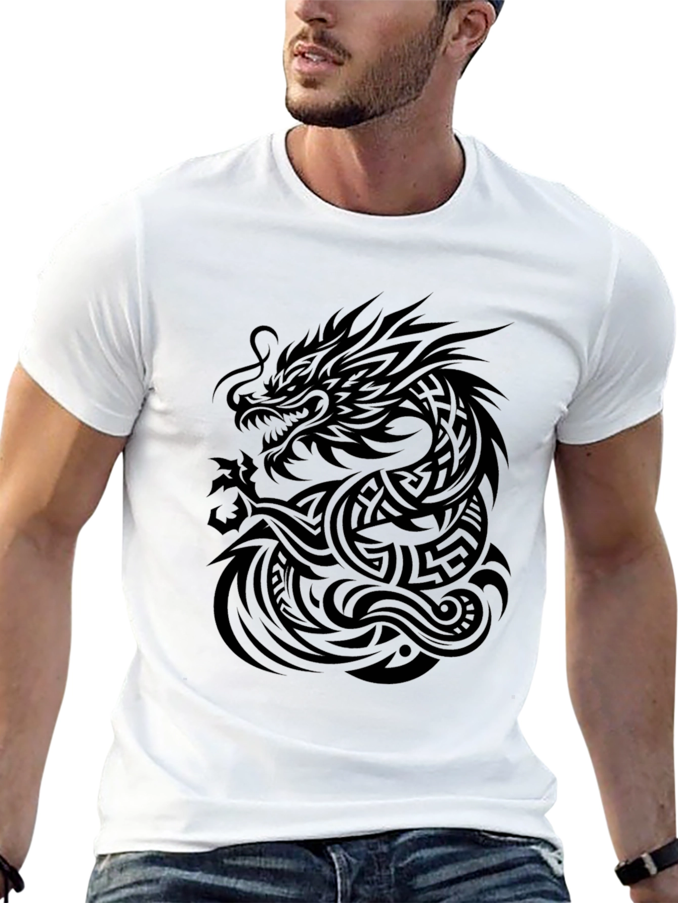Tribal Dragon Black T-Shirt