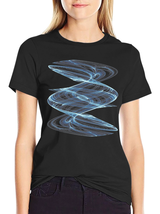 Abstract Spiral Graphic Tee - Modern Black T-Shirt