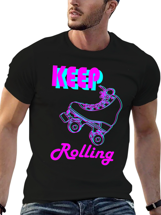 Keep Rolling Skate T-Shirt - Retro Style