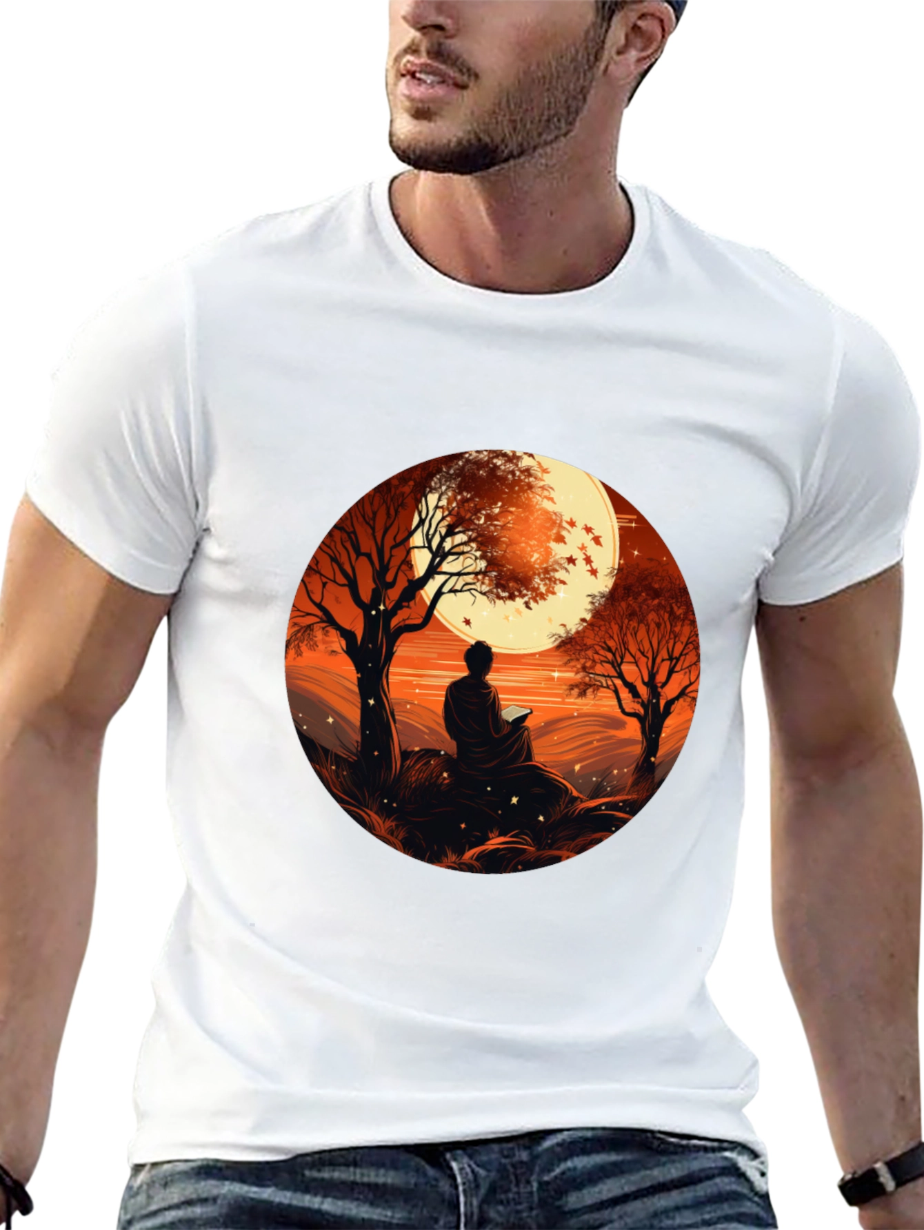 Meditative Moonscape Graphic Tee
