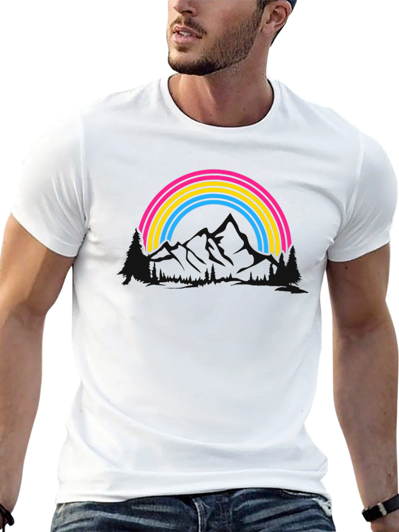 Pan Pride Rainbow T-Shirt - Black Cotton Blend Tee