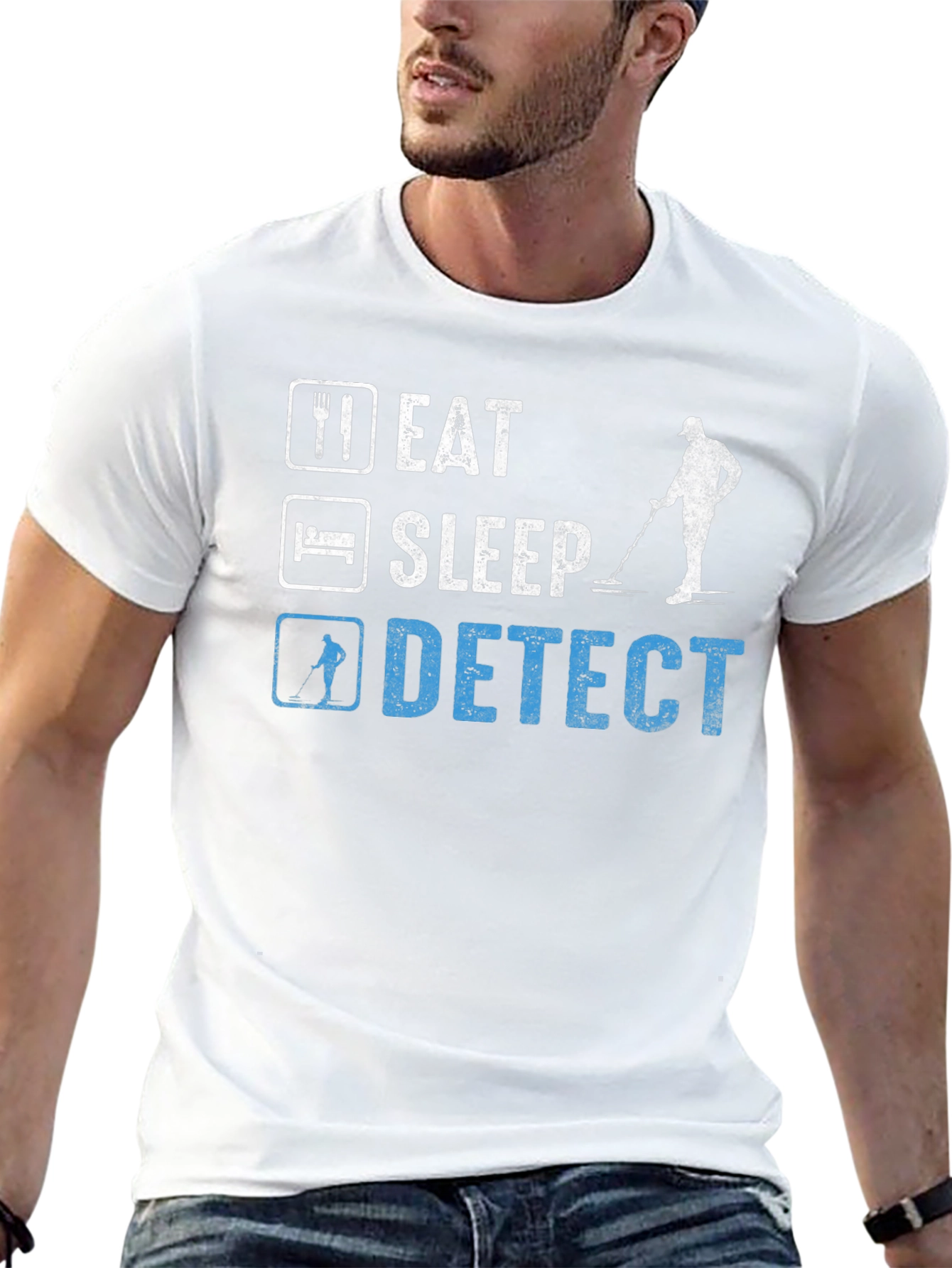 Eat Sleep Detect T-Shirt Metal Detecting Hobby Tee