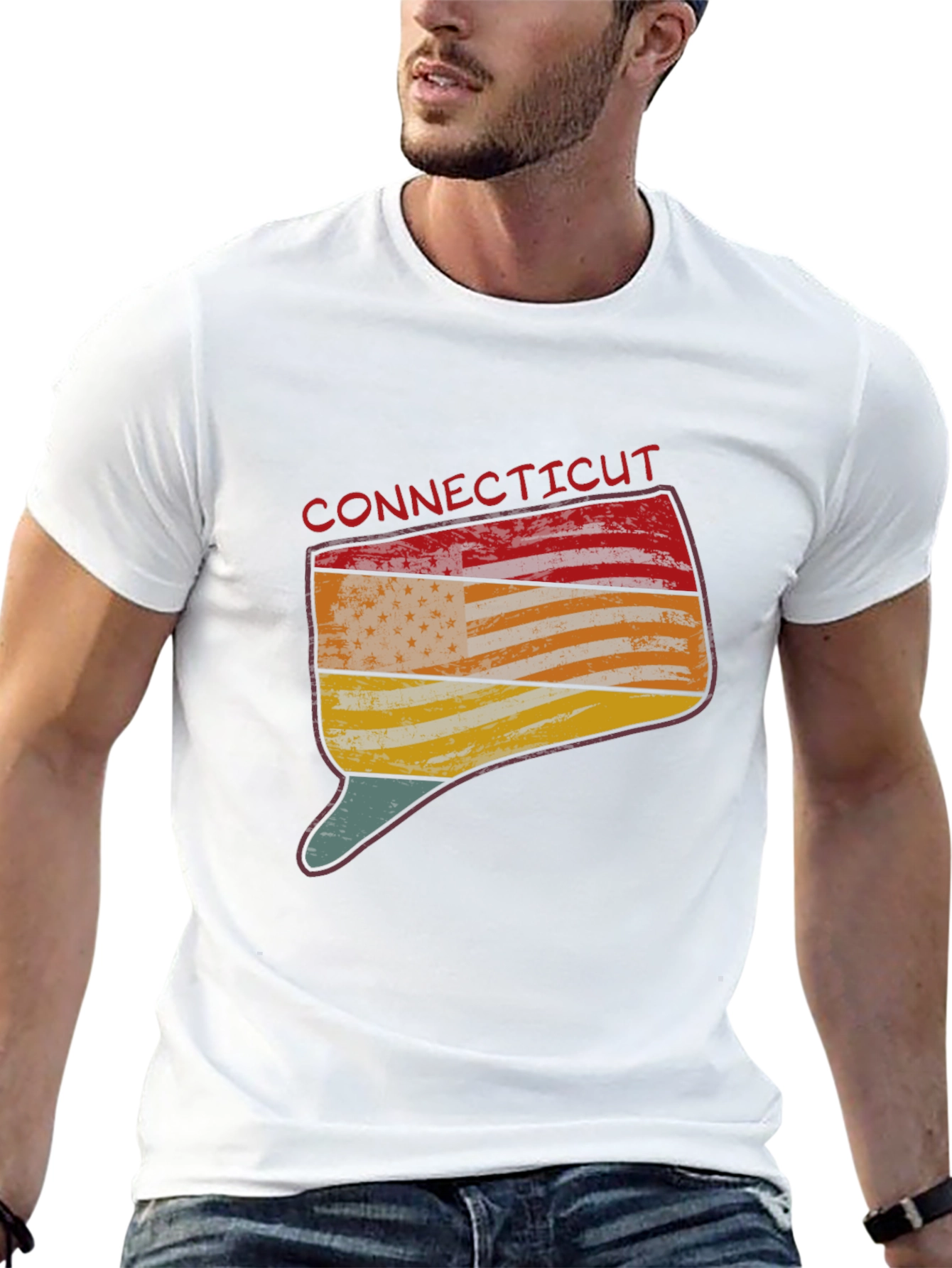 Connecticut State Flag Graphic T-Shirt