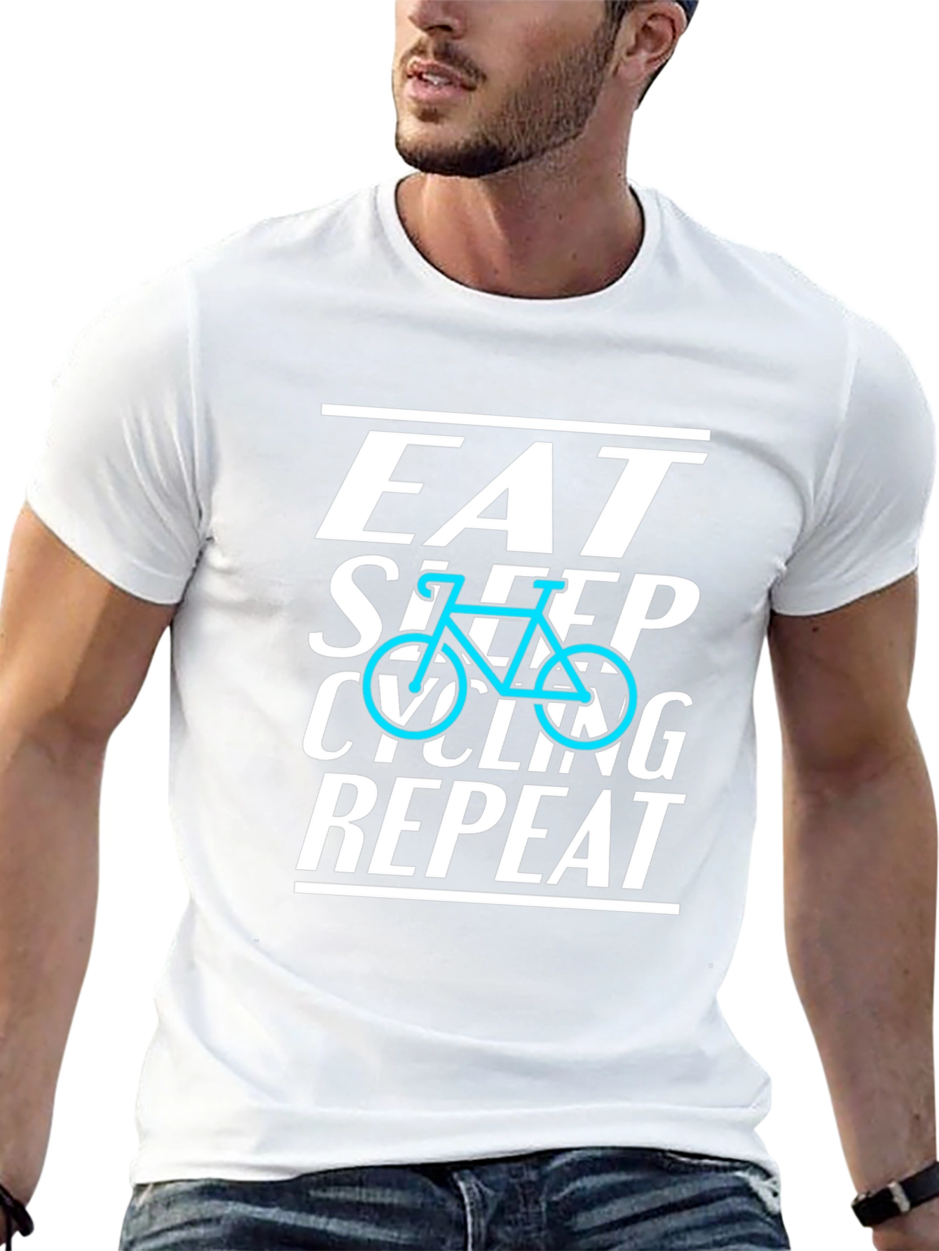 Eat Sleep Cycling Repeat Black T-Shirt