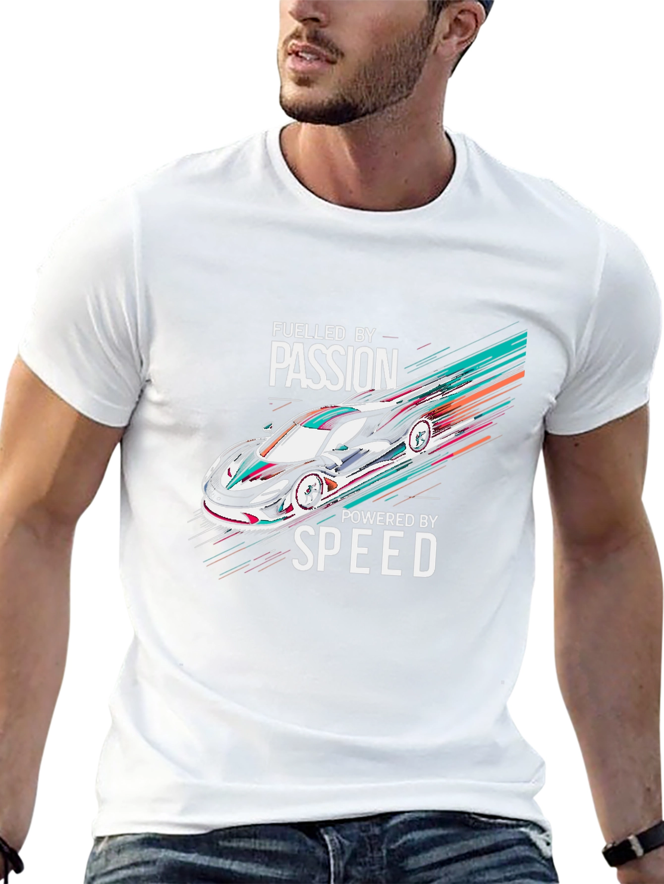 Fueled By Passion Car Graphic Black T-Shirt