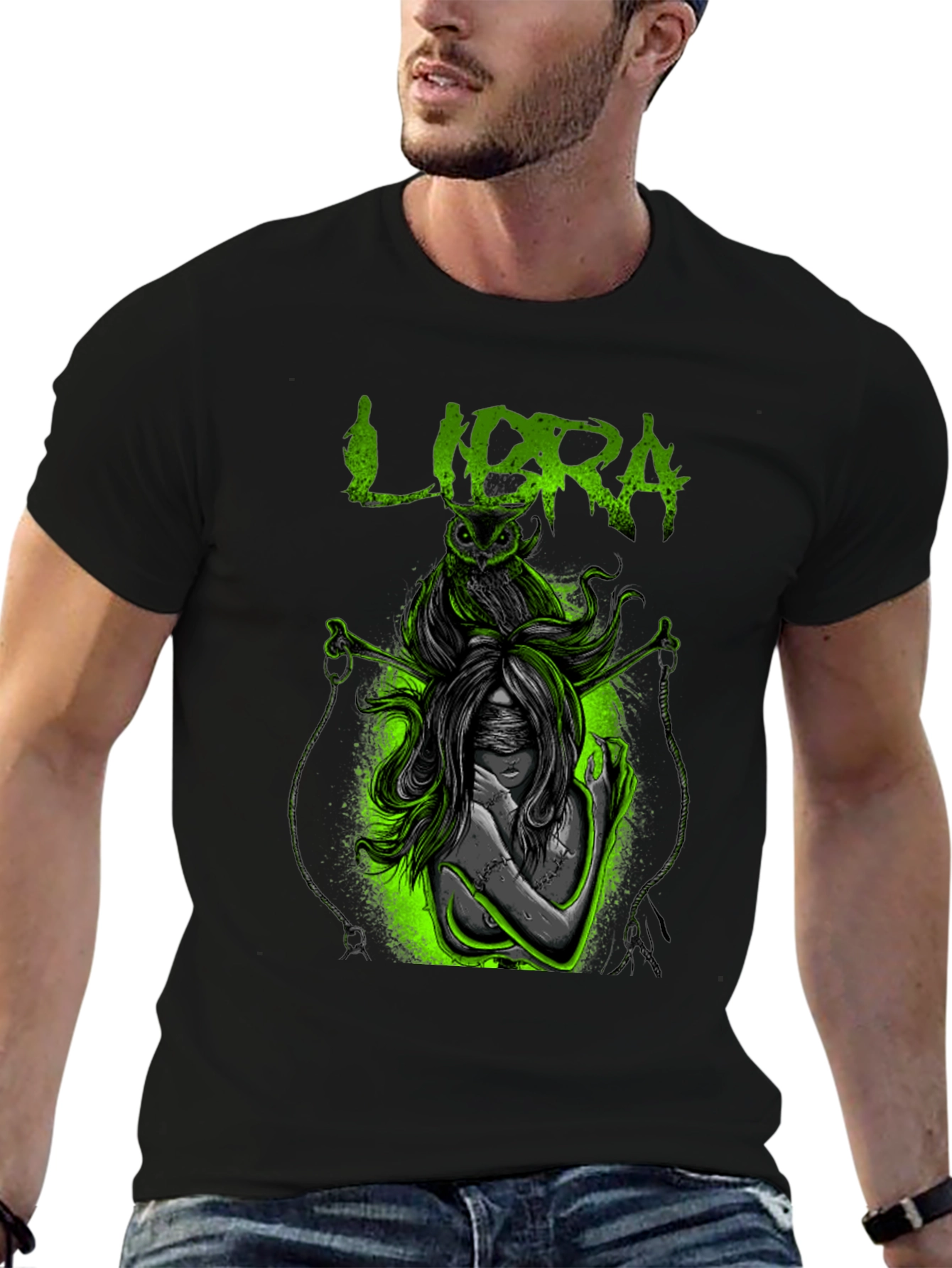 Libra Graphic Print Black T-Shirt