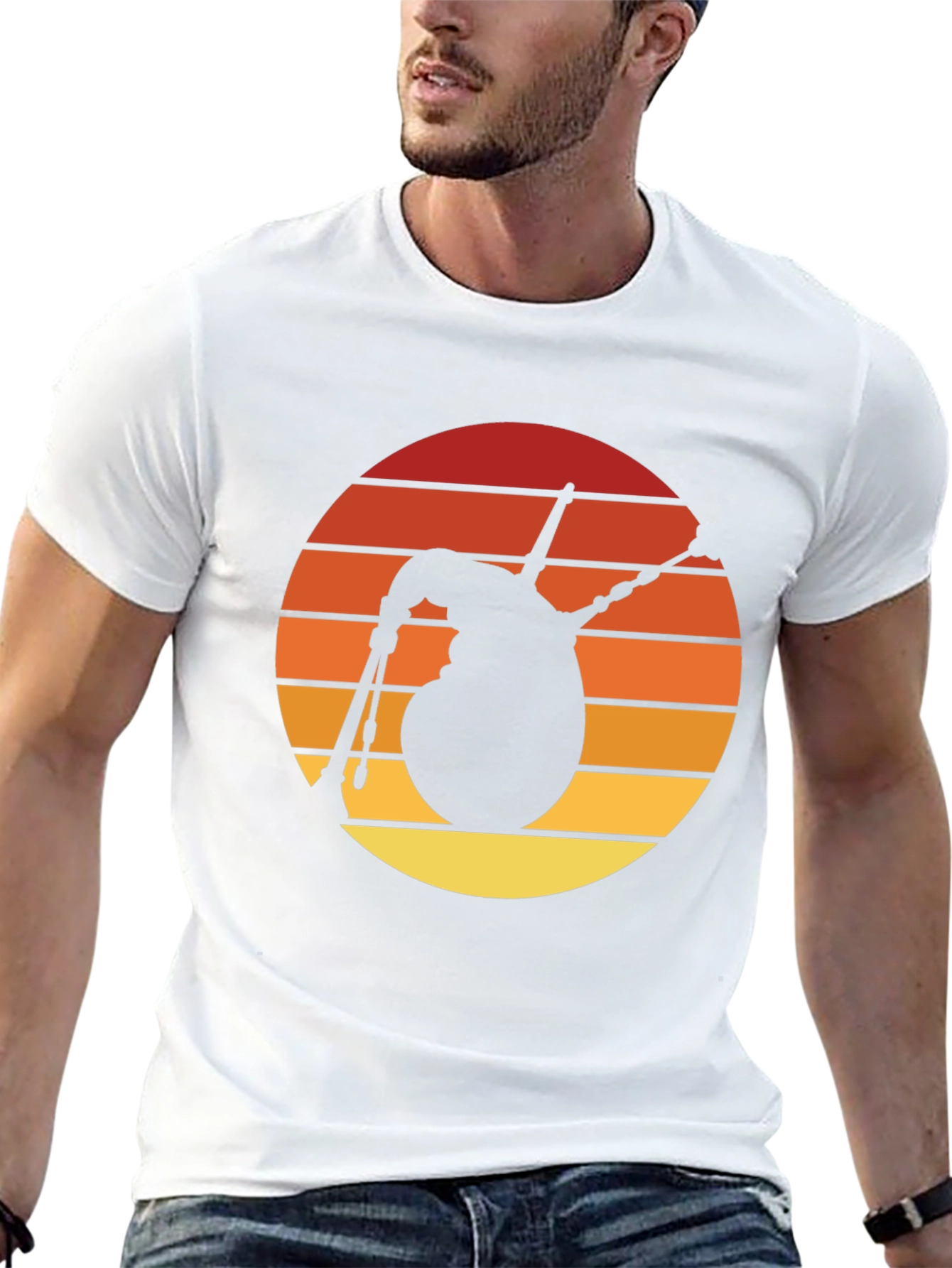 Bagpipes Sunset T-Shirt - Retro Scottish Music Tee