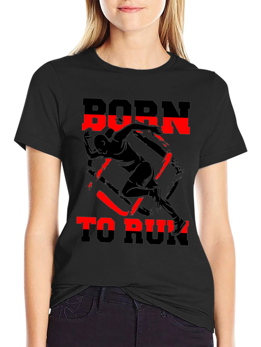Born to Run Graphic Tee - Black Cotton T-Shirt