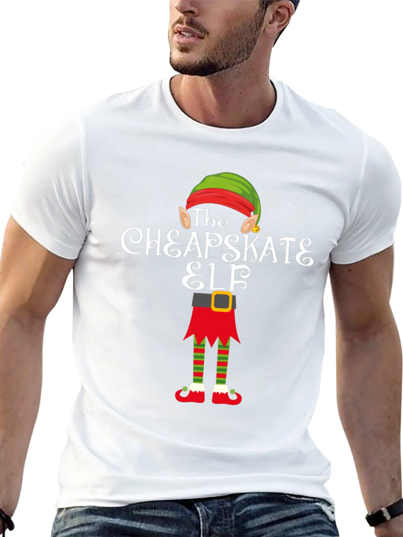 The Cheapskate Elf Black Graphic T-Shirt
