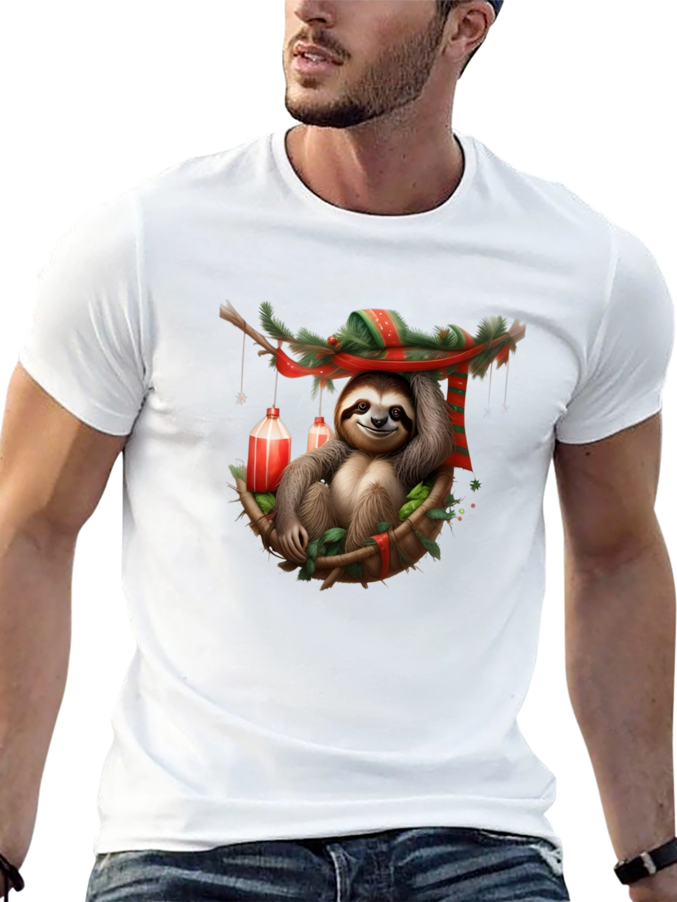 Festive Sloth T-Shirt - Holiday Style