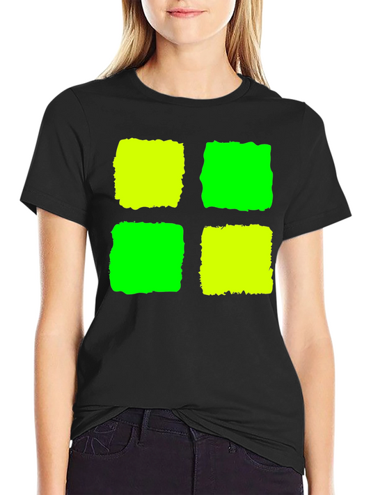 Abstract Geometric Graphic Tee - Black Cotton Blend Shirt