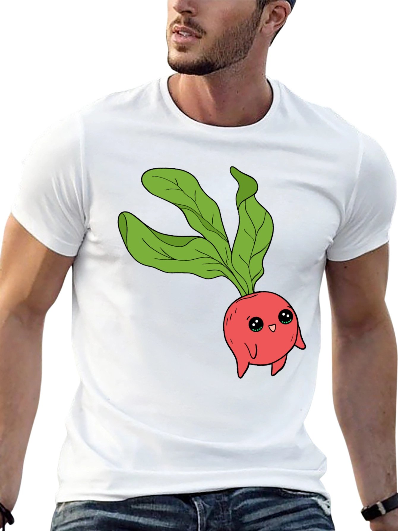 Cute Radish Graphic T-Shirt - Unisex Black Tee