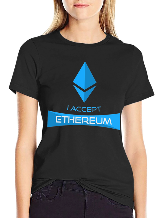 I Accept Ethereum Black T-Shirt Crypto Currency Tee